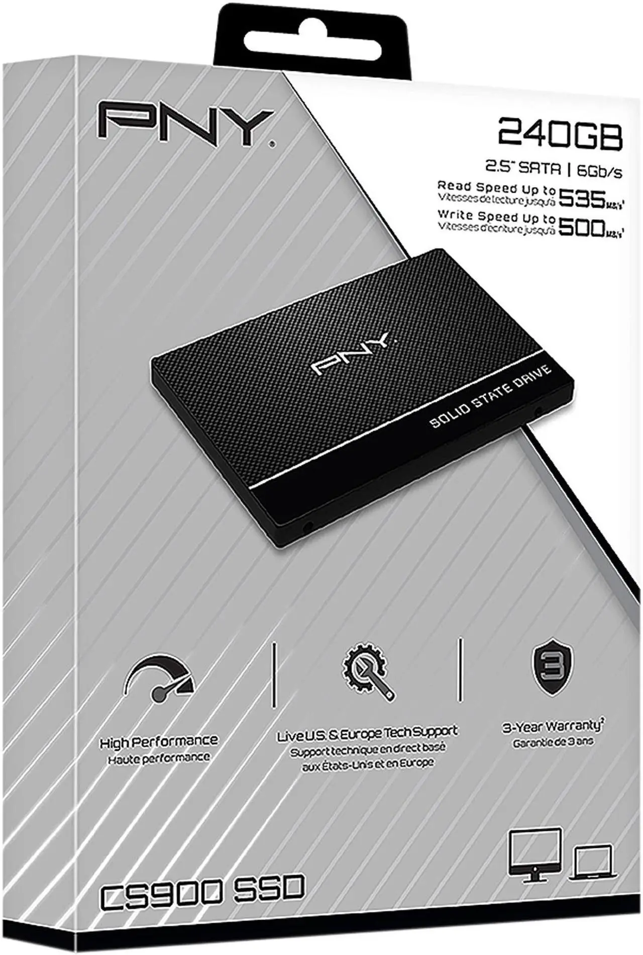 Alt view image 9 of 15 - PNY CS900 240GB 2.5" SATA III INTERNAL Solid State Drive (SSD) - SSD7CS900-240-RB