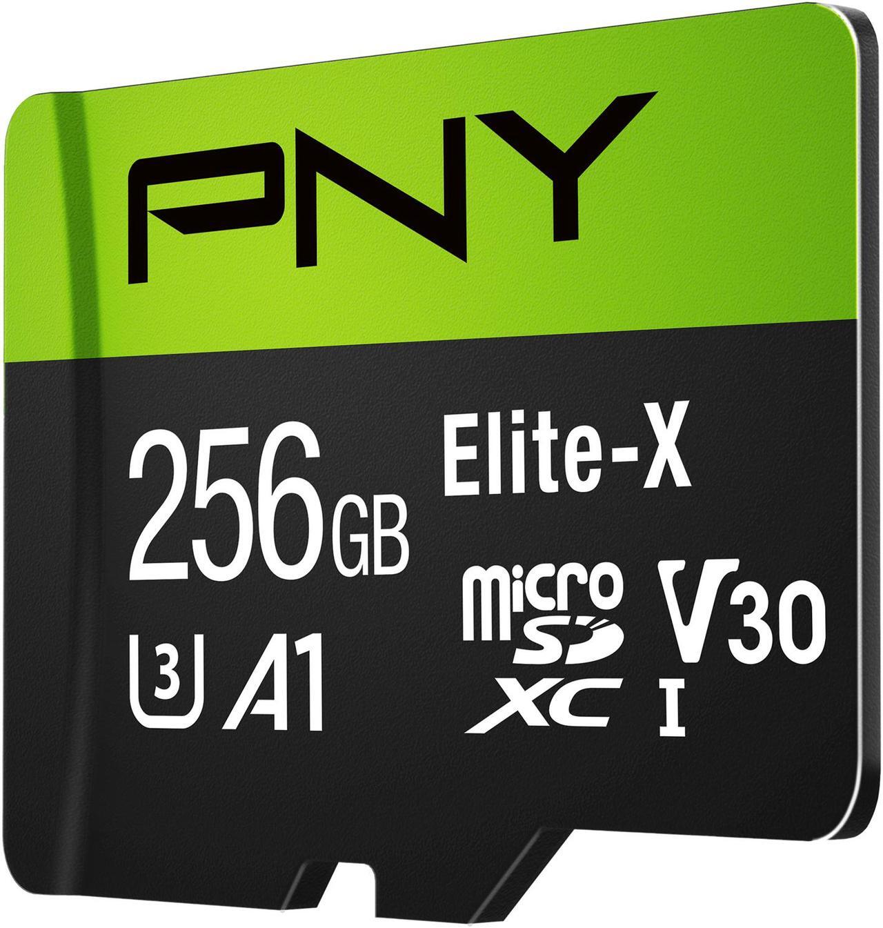Alt view image 3 of 4 - PNY 256GB Elite-X microSDXC UHS-I/U3 Class 10 Memory Card with Adapter, Speed Up to 100MB/s (P-SDU256U3100EX-GE)