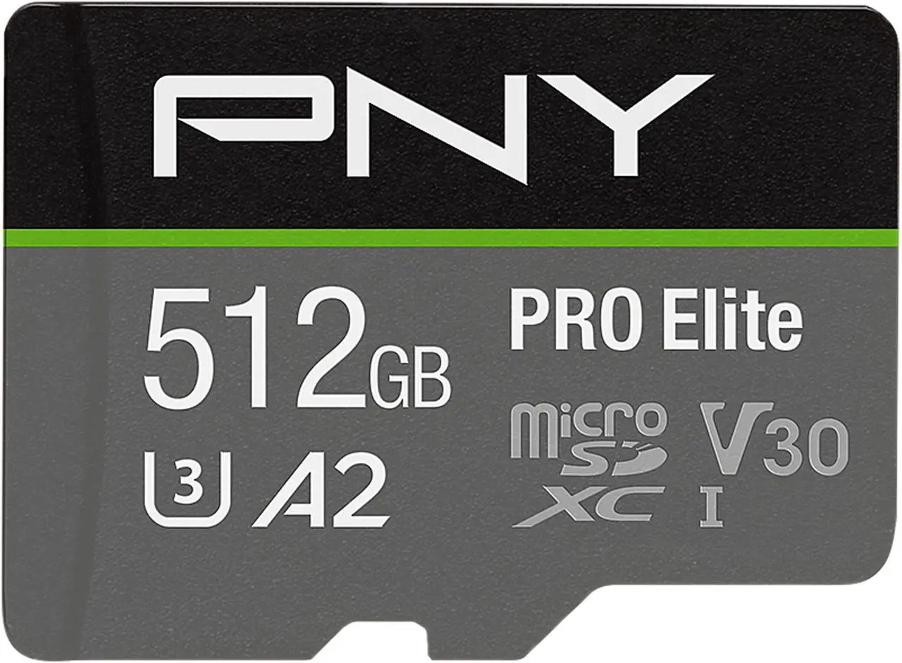PNY 512GB PRO Elite Prime C10 U3 V30 A2 microSDXC Flash Memory Card