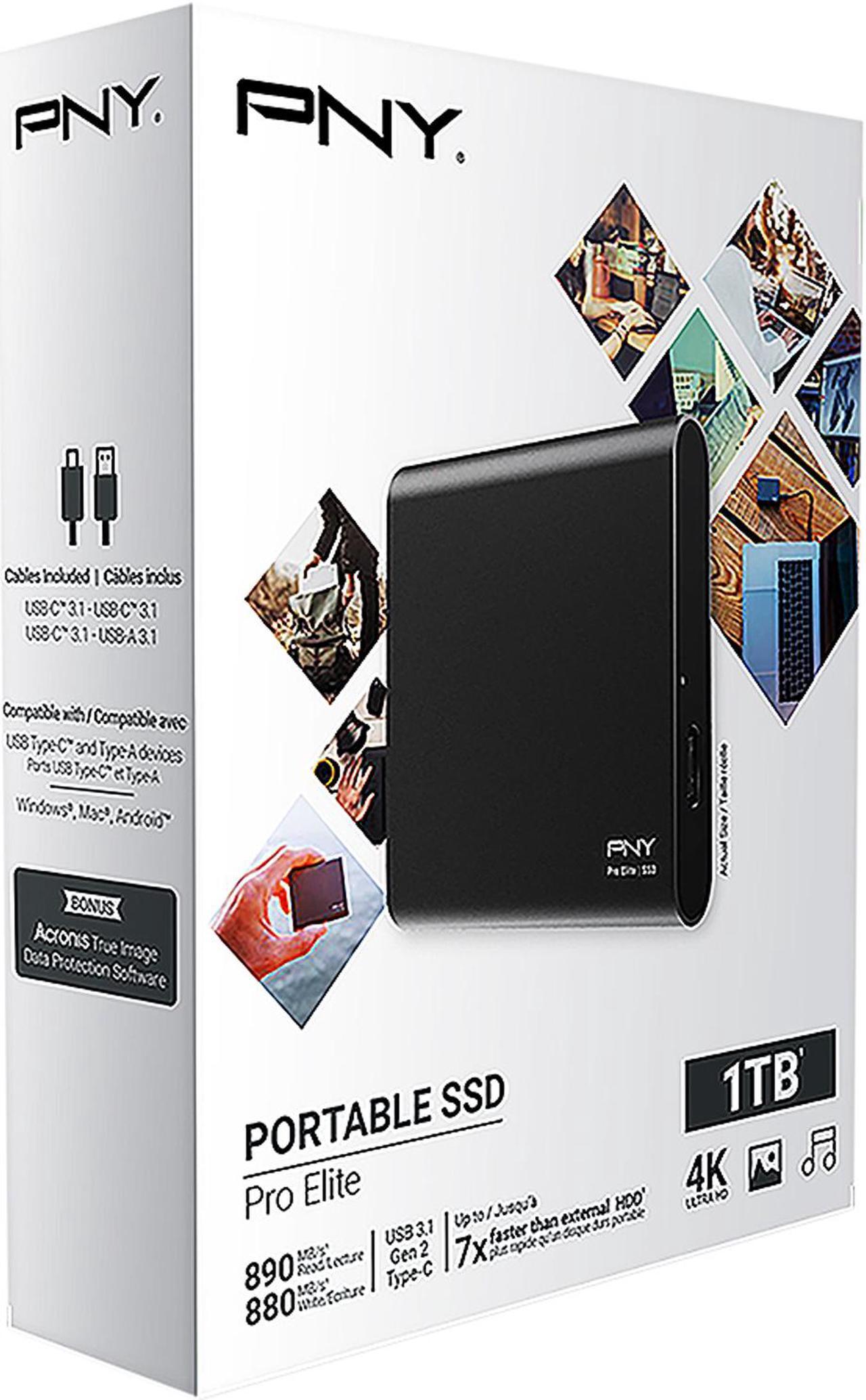 Alt view image 9 of 8 - PNY Pro Elite 1TB USB 3.1 Gen 2 Type-C Portable Solid State Drive