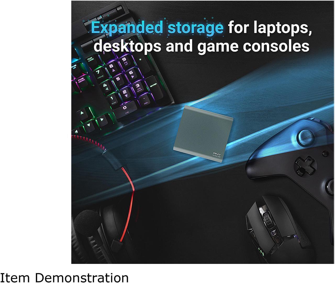 Alt view image 6 of 8 - PNY Pro Elite 1TB USB 3.1 Gen 2 Type-C Portable Solid State Drive