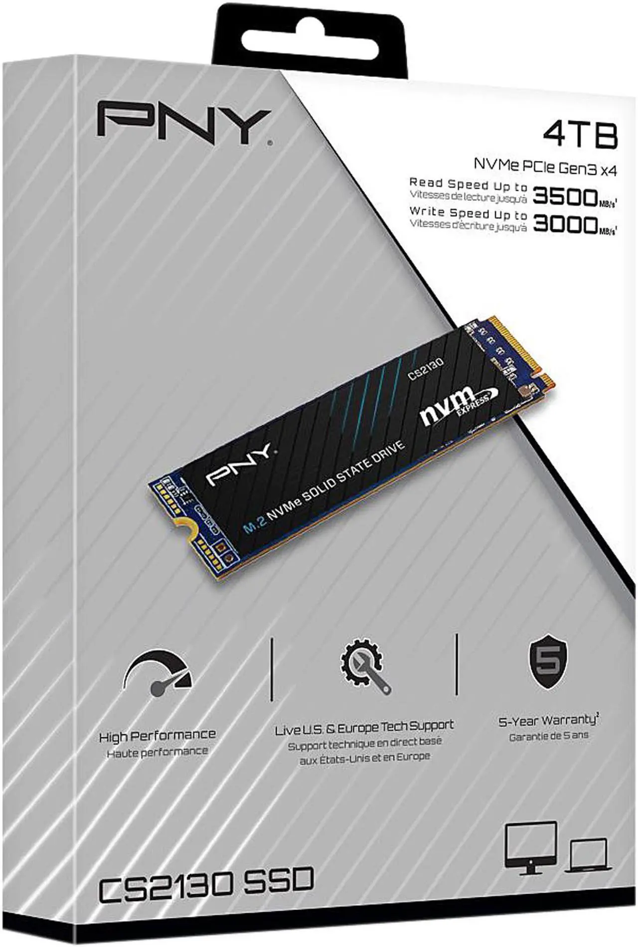 Alt view image 8 of 7 - PNY CS2130 4TB M.2 NVMe Internal Solid State Drive (SSD) - M280CS2130-4TB-RB