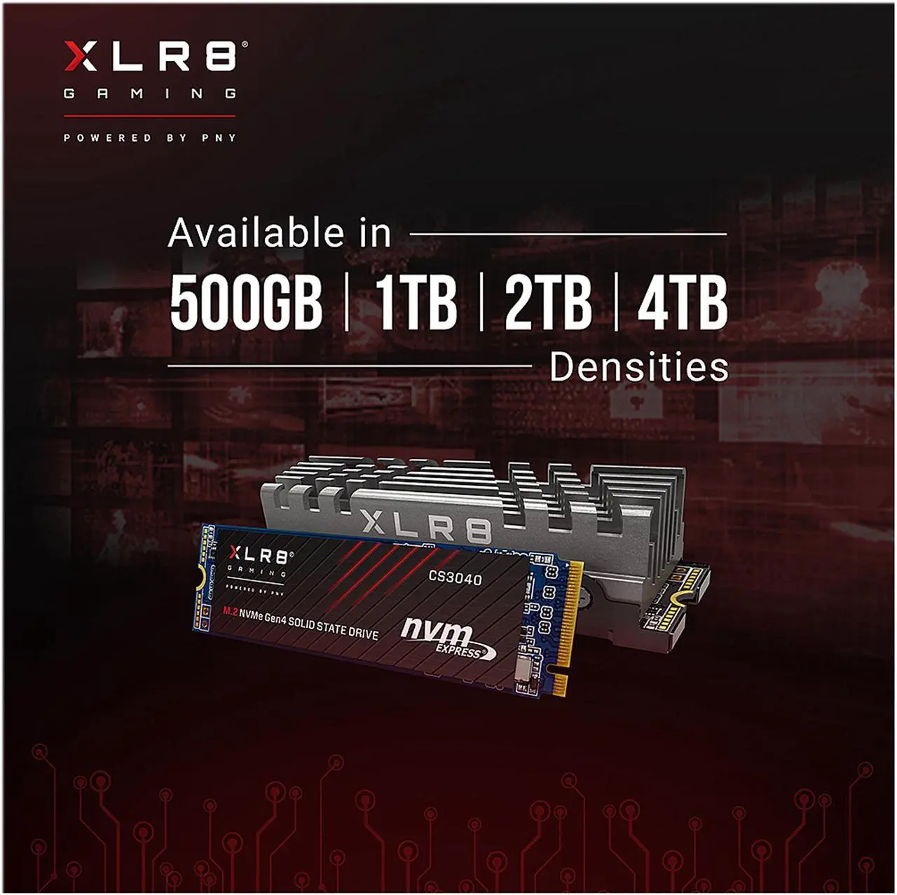 Alt view image 7 of 8 - PNY XLR8 CS3040 1TB M.2 NVMe Gen4 x4 Internal Solid State Drive (SSD) - M280CS3040-1TB-RB
