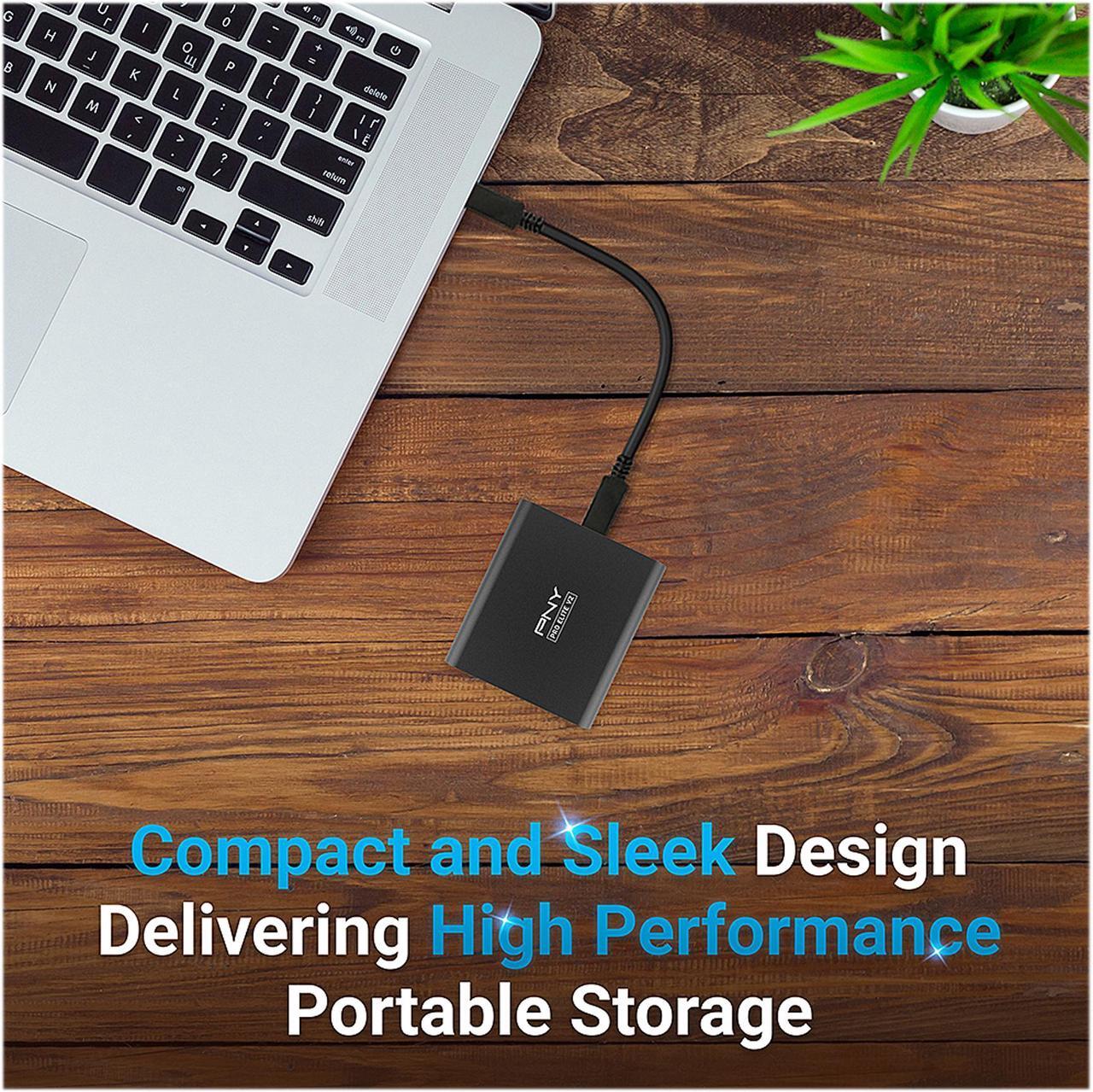 Alt view image 7 of 9 - PNY Pro Elite V2 1TB USB 3.2 Gen 2x1 Type-C Portable Solid State Drive (SSD)