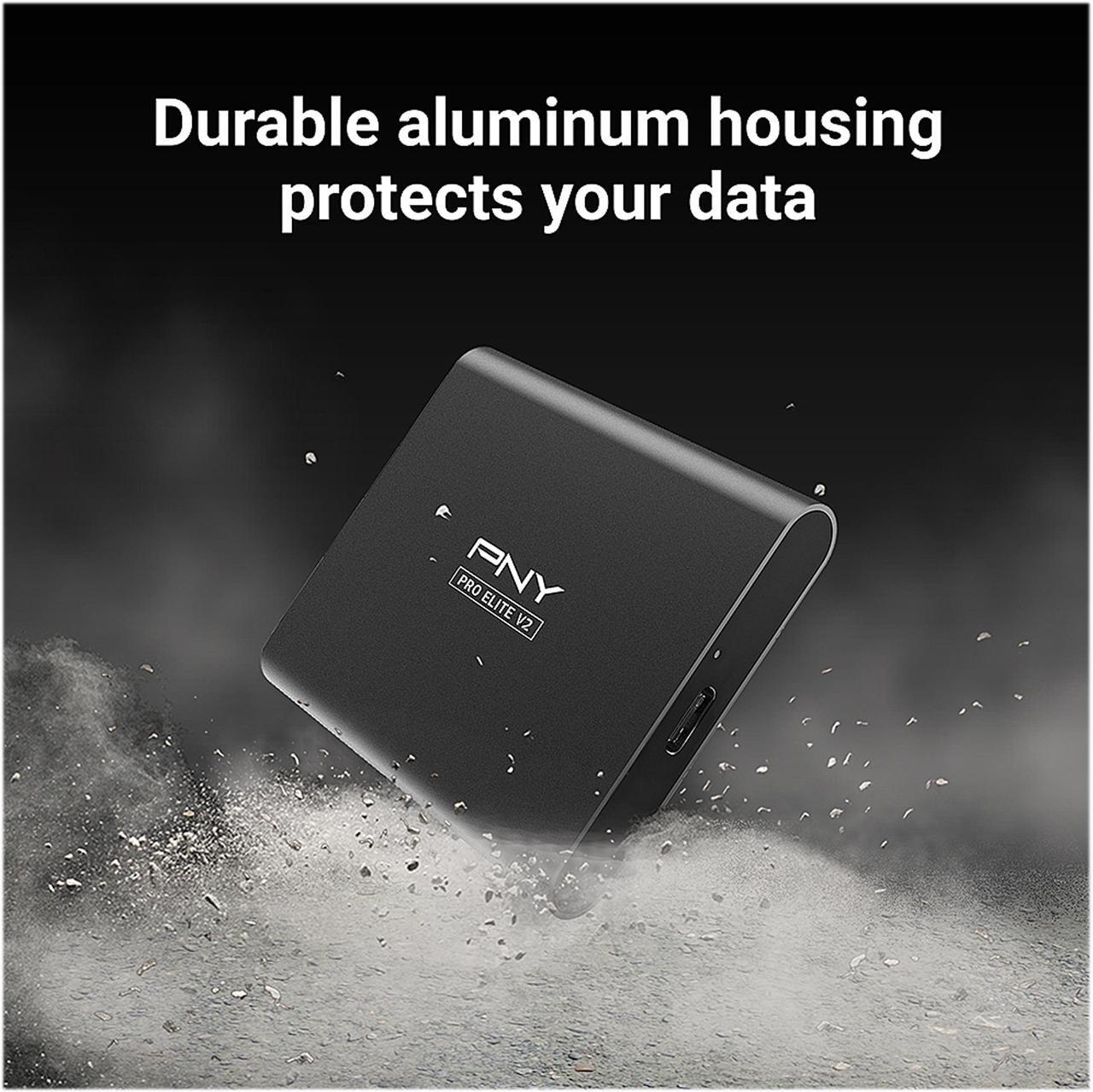 Alt view image 4 of 9 - PNY Pro Elite V2 1TB USB 3.2 Gen 2x1 Type-C Portable Solid State Drive (SSD)