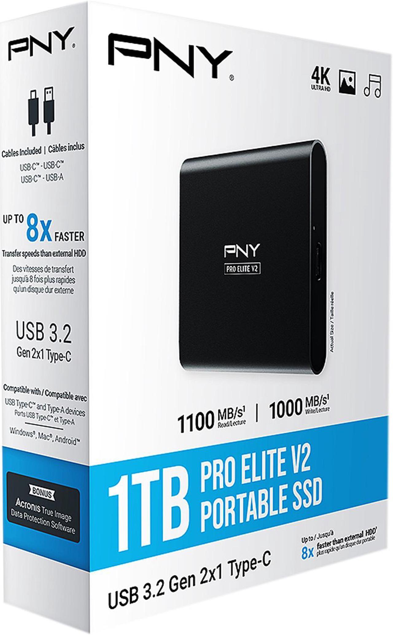 Alt view image 9 of 9 - PNY Pro Elite V2 1TB USB 3.2 Gen 2x1 Type-C Portable Solid State Drive (SSD)