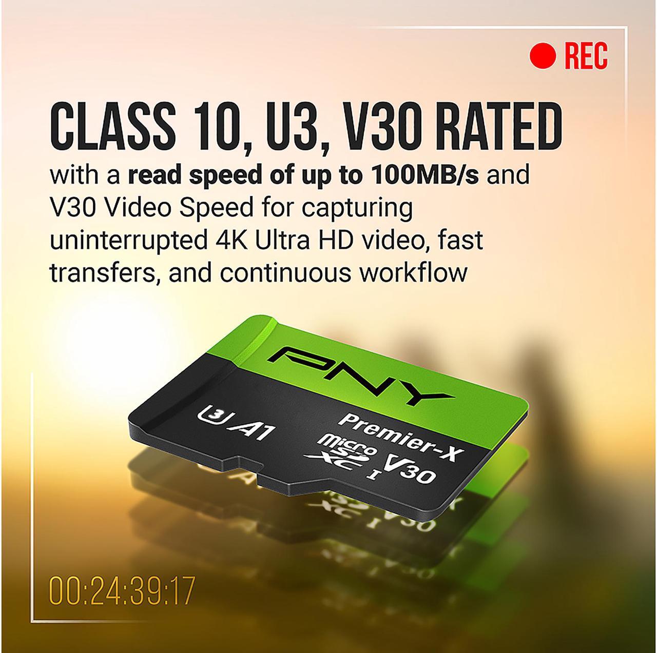 Alt view image 4 of 7 - PNY Premier 128GB microSDXC Flash Card Model P-SDU128V31100PX-GE