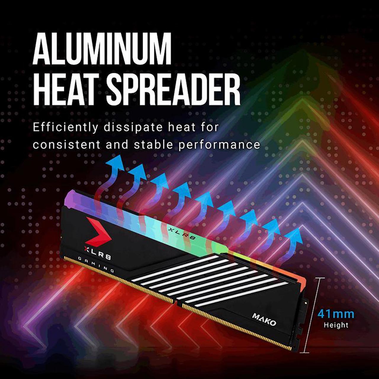 Alt view image 5 of 6 - PNY XLR8 MAKO RGB DDR5 6000MHz 16GB/32GB(16Gx2) desktop computer memory/Desktop Computer Accessories