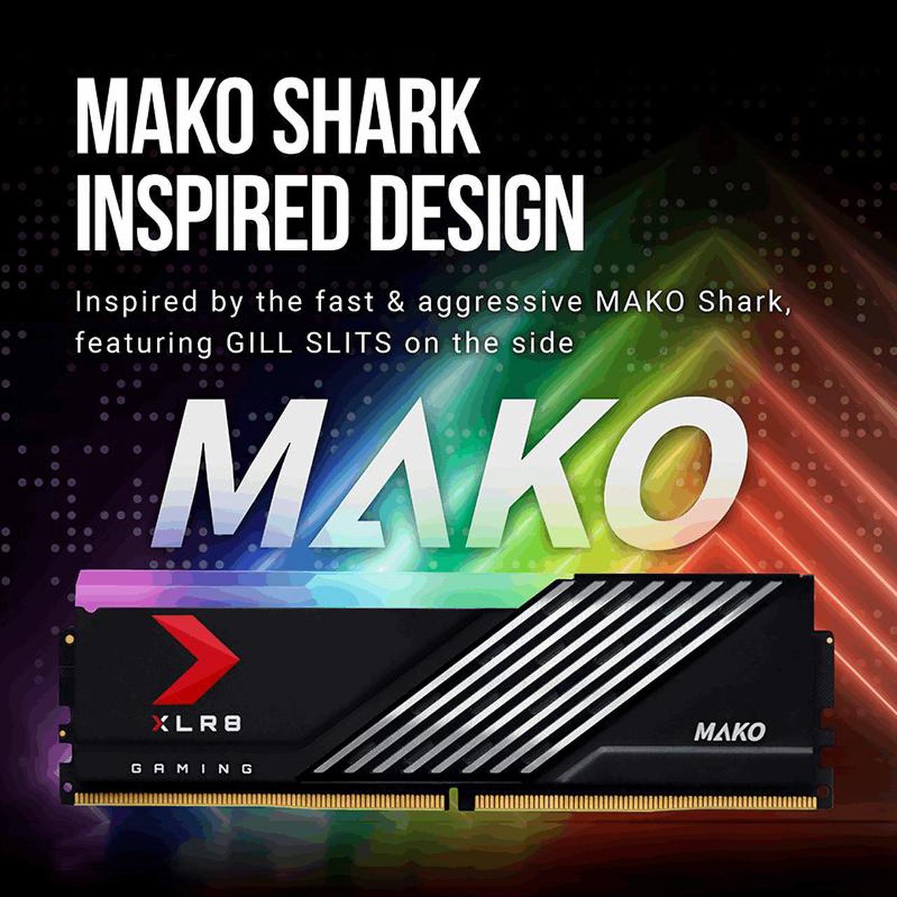 Alt view image 4 of 6 - PNY XLR8 MAKO RGB DDR5 6000MHz 16GB/32GB(16Gx2) desktop computer memory/Desktop Computer Accessories