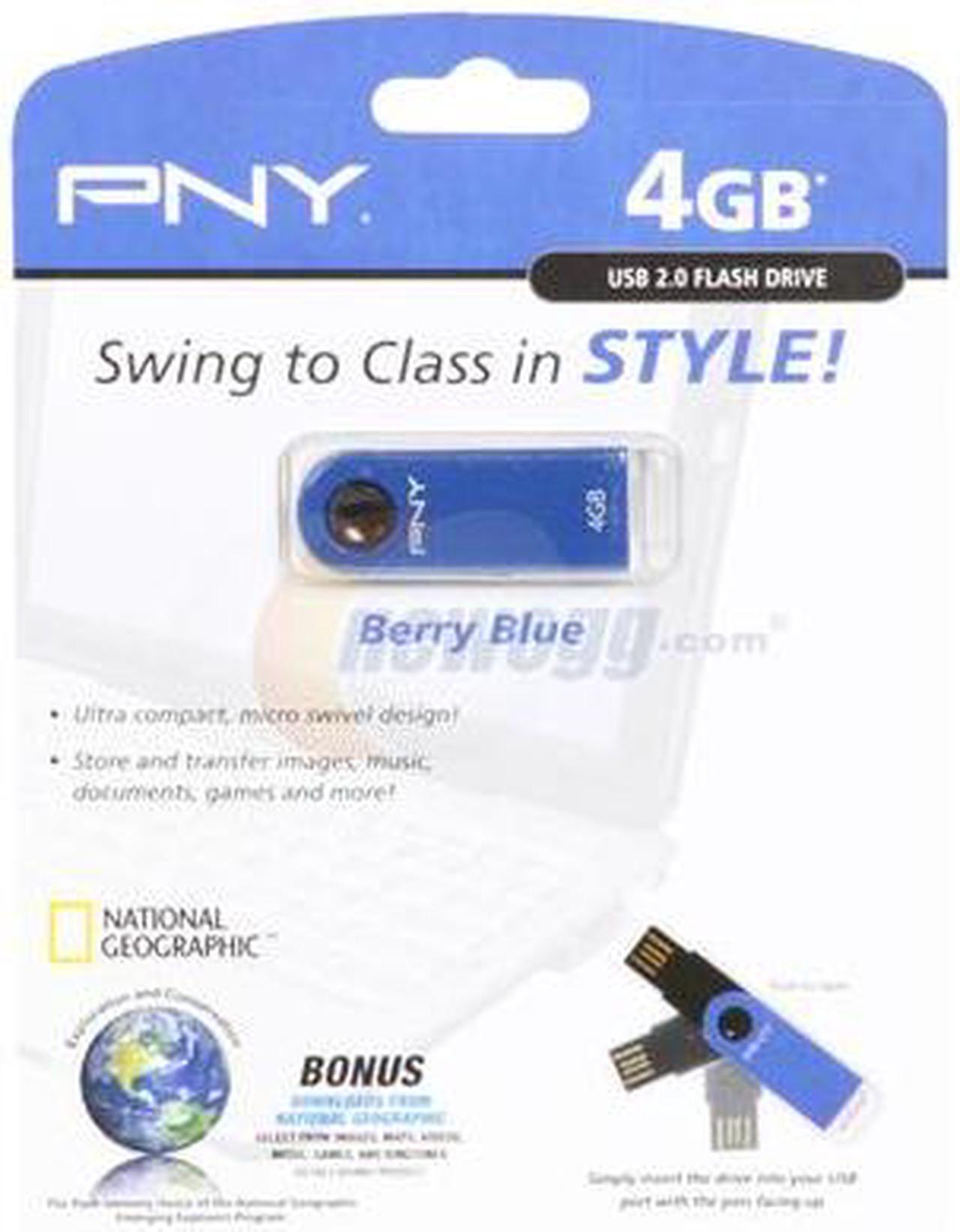 Alt view image 4 of 4 - PNY Micro Swing Attaché 4GB USB 2.0 Flash Drive (Dark Blue) P-FDU4GB-EF/DBLU