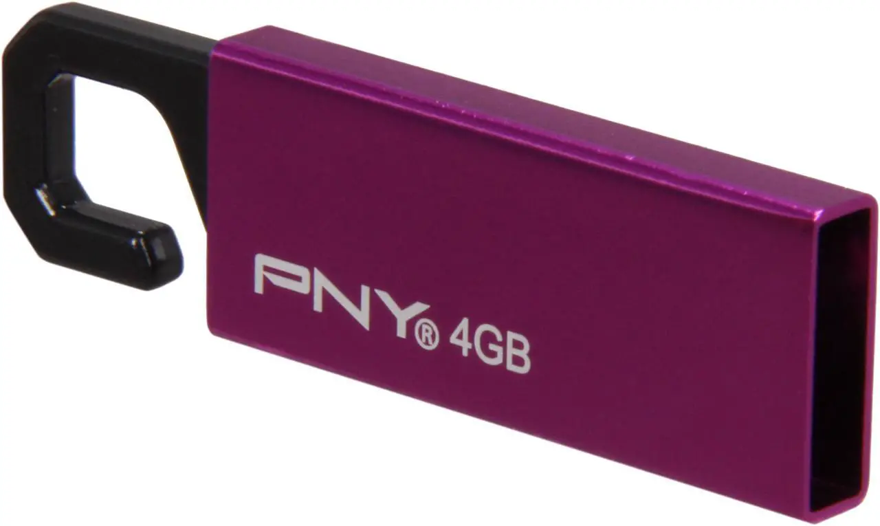 Main image of PNY Clip-On Attaché 4GB USB 2.0 Flash Drive (Purple) P-FDU4GBCL-EF/PRP