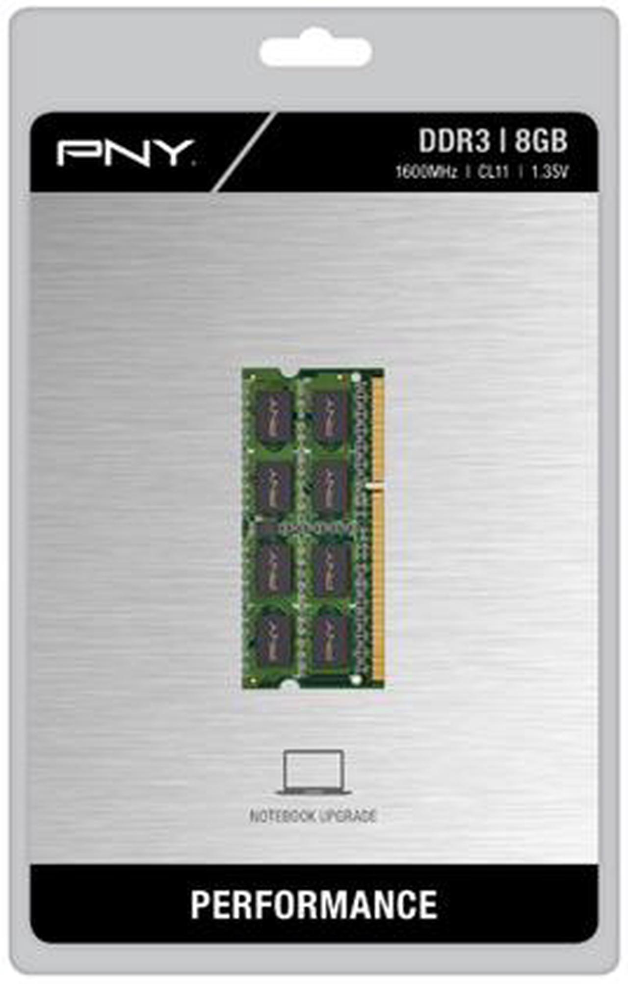 Alt view image 3 of 3 - PNY NHS 8GB 204-Pin DDR3 SO-DIMM DDR3L 1600 (PC3L 12800) Laptop Memory Model MN8GSD31600LV