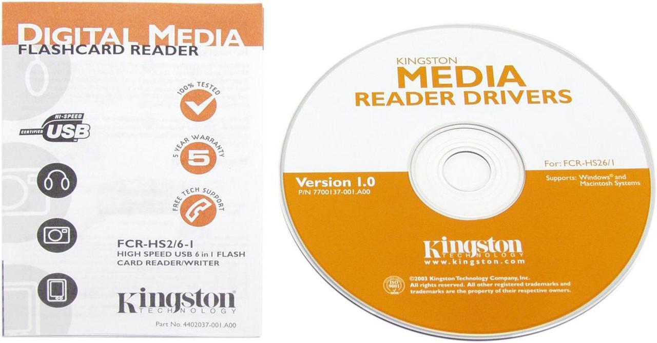 Alt view image 2 of 3 - Kingston FCR-HS26/1 6-in-1 USB 2.0 External Card Reader/Writer
