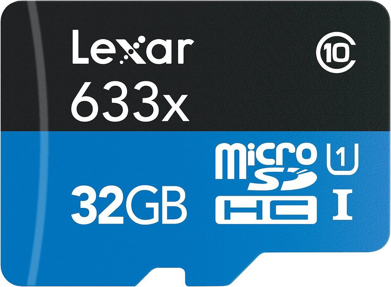 Main image of Lexar 32GB High-Performance 633x microSDHC UHS-I/U1 Class 10 Memory Card w/ SD Adapter (LSDMI32GBBNL633A)