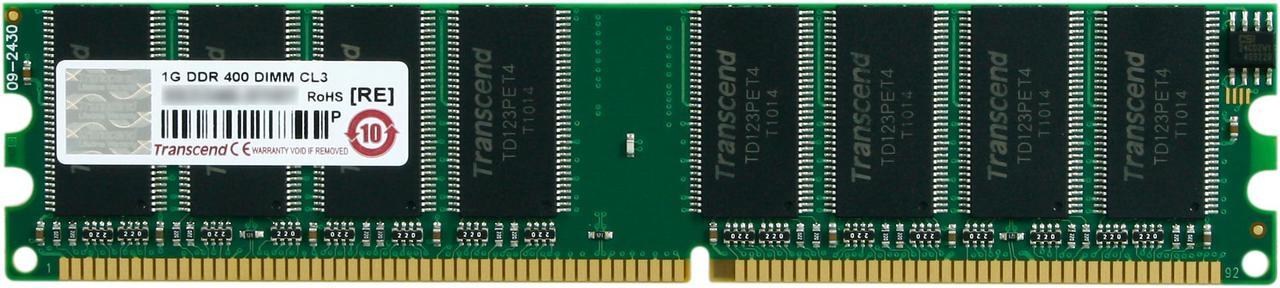 Transcend 1GB DDR 400 (PC 3200) Desktop Memory Model JM388D643A-5L