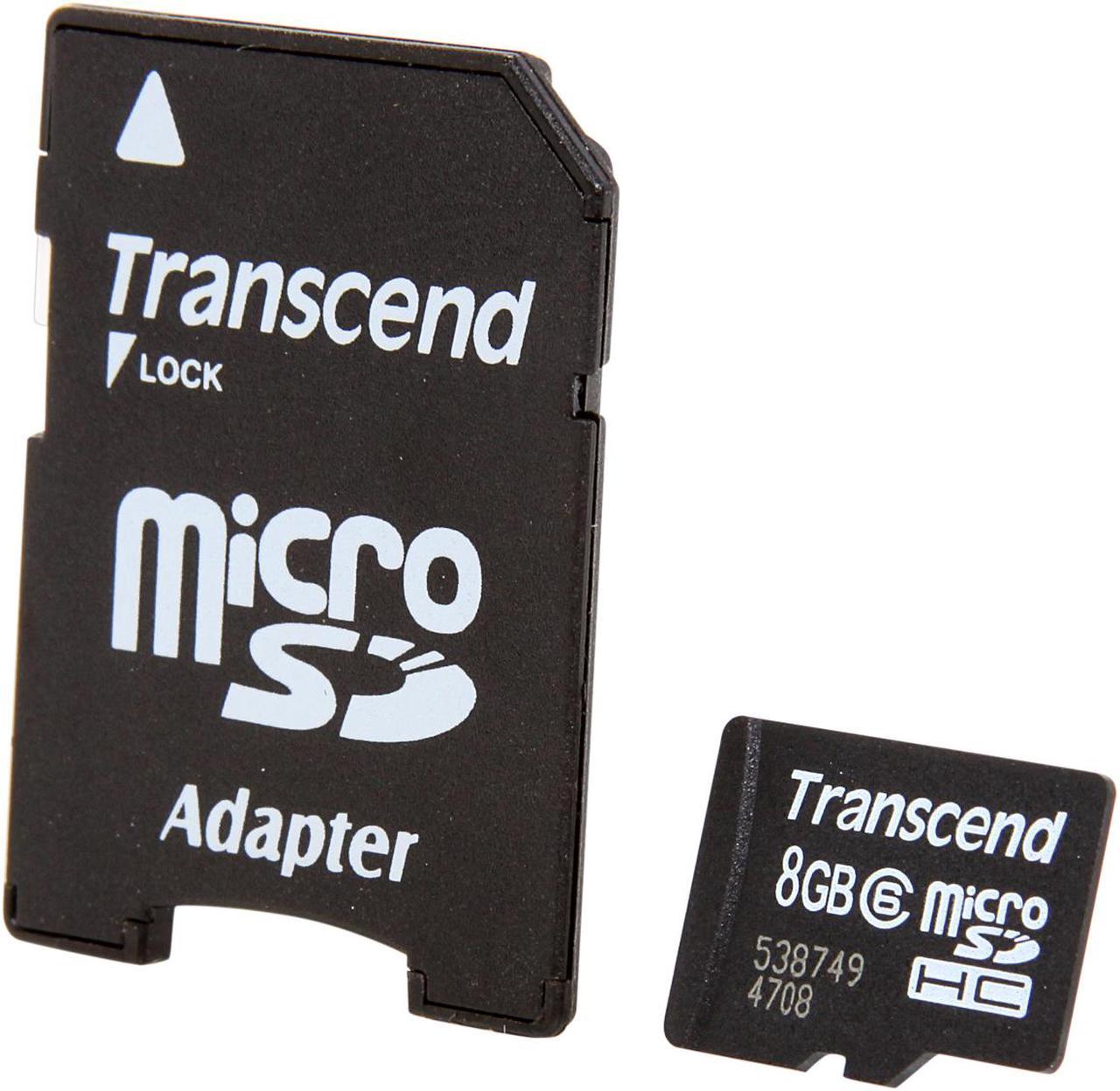 Transcend 8GB microSDHC Flash Card Model TS8GUSDHC6