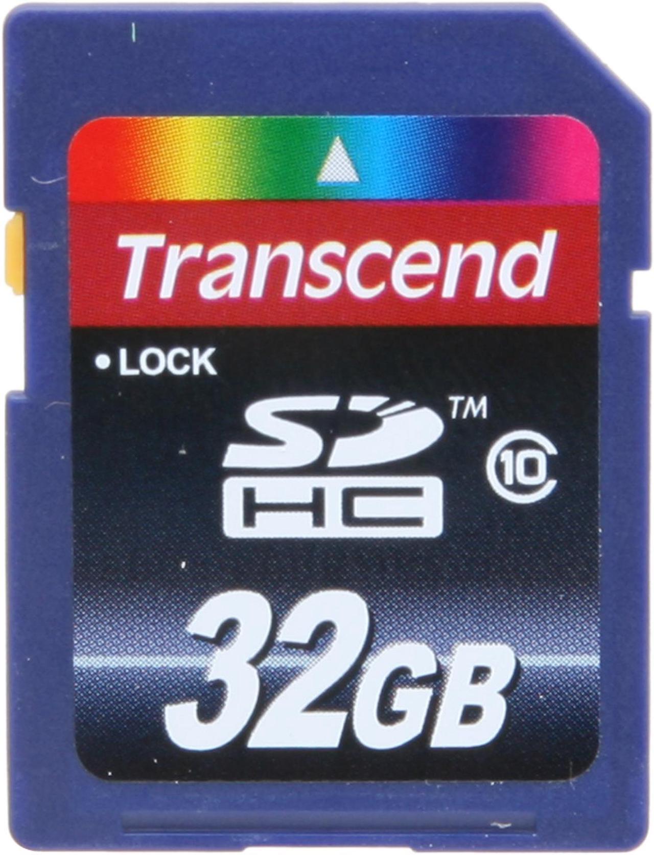 Transcend 32GB Secure Digital High-Capacity (SDHC) Flash Card Model TS32GSDHC10