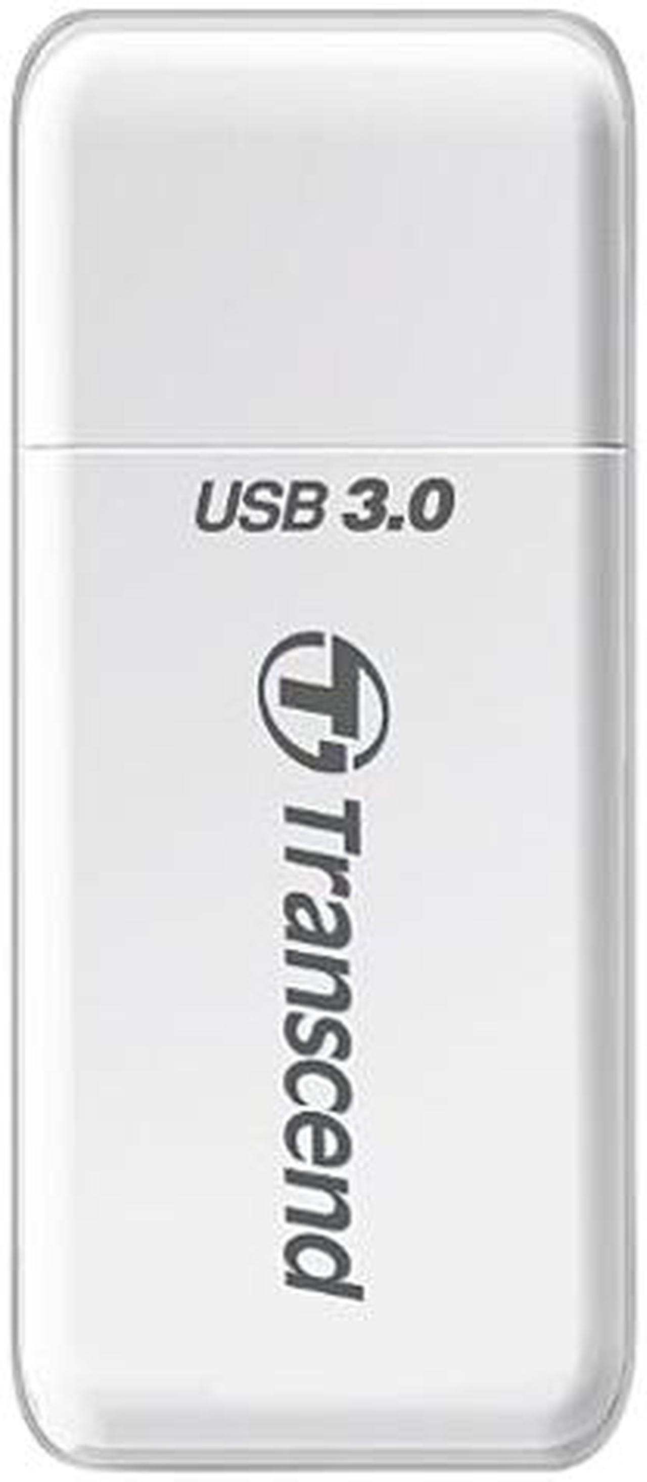 Transcend RDF5 USB 3.0 Support SDHC (UHS-I), SDXC (UHS-I), microSD, microSDHC (UHS-I), and microSDXC (UHS-I) Flash Card Reader - White