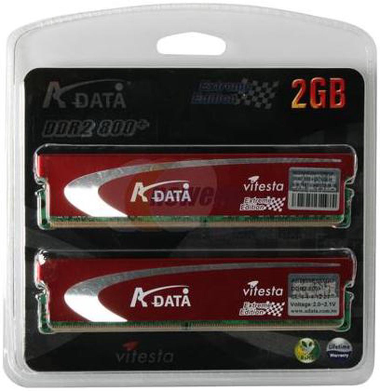 Alt view image 2 of 2 - ADATA Extreme Edition 2GB (2 x 1GB) DDR2 800 (PC2 6400) Dual Channel Kit Desktop Memory Model ADQVD1A16K