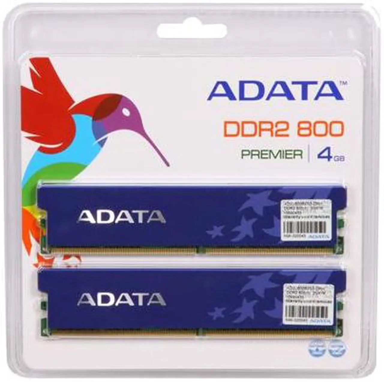 Alt view image 3 of 3 - ADATA 4GB (2 x 2GB) DDR2 800 (PC2 6400) Dual Channel Kit Desktop Memory Model AD2U800B2G5-DRH