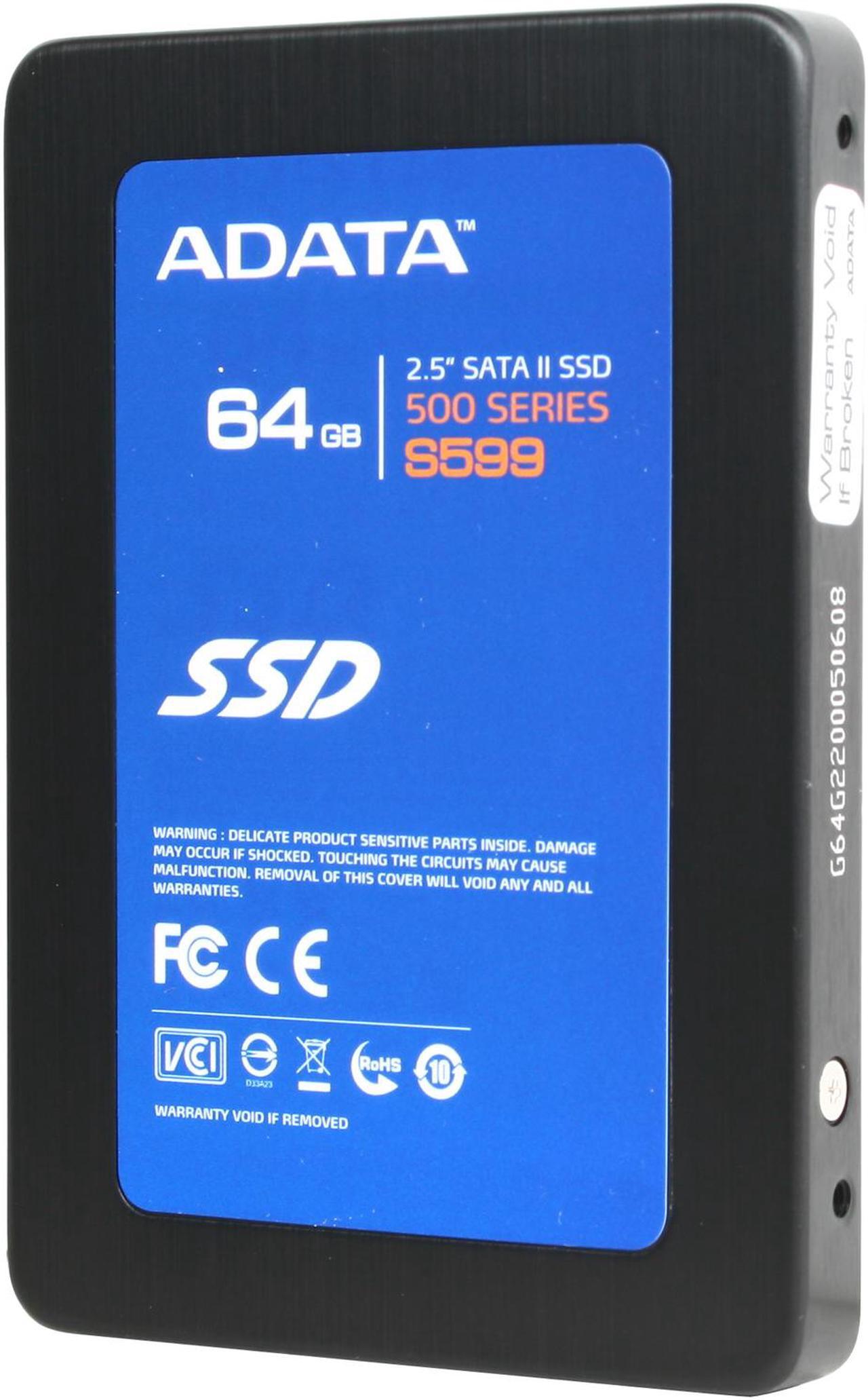Main image of ADATA S599 AS599S-64GM-C 2.5" 64GB SATA II Internal Solid State Drive (SSD)