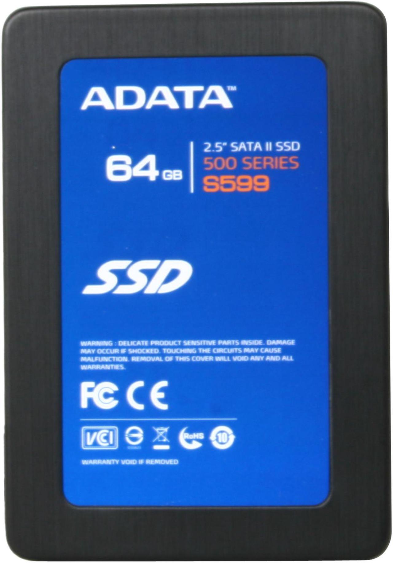 Alt view image 2 of 5 - ADATA S599 AS599S-64GM-C 2.5" 64GB SATA II Internal Solid State Drive (SSD)