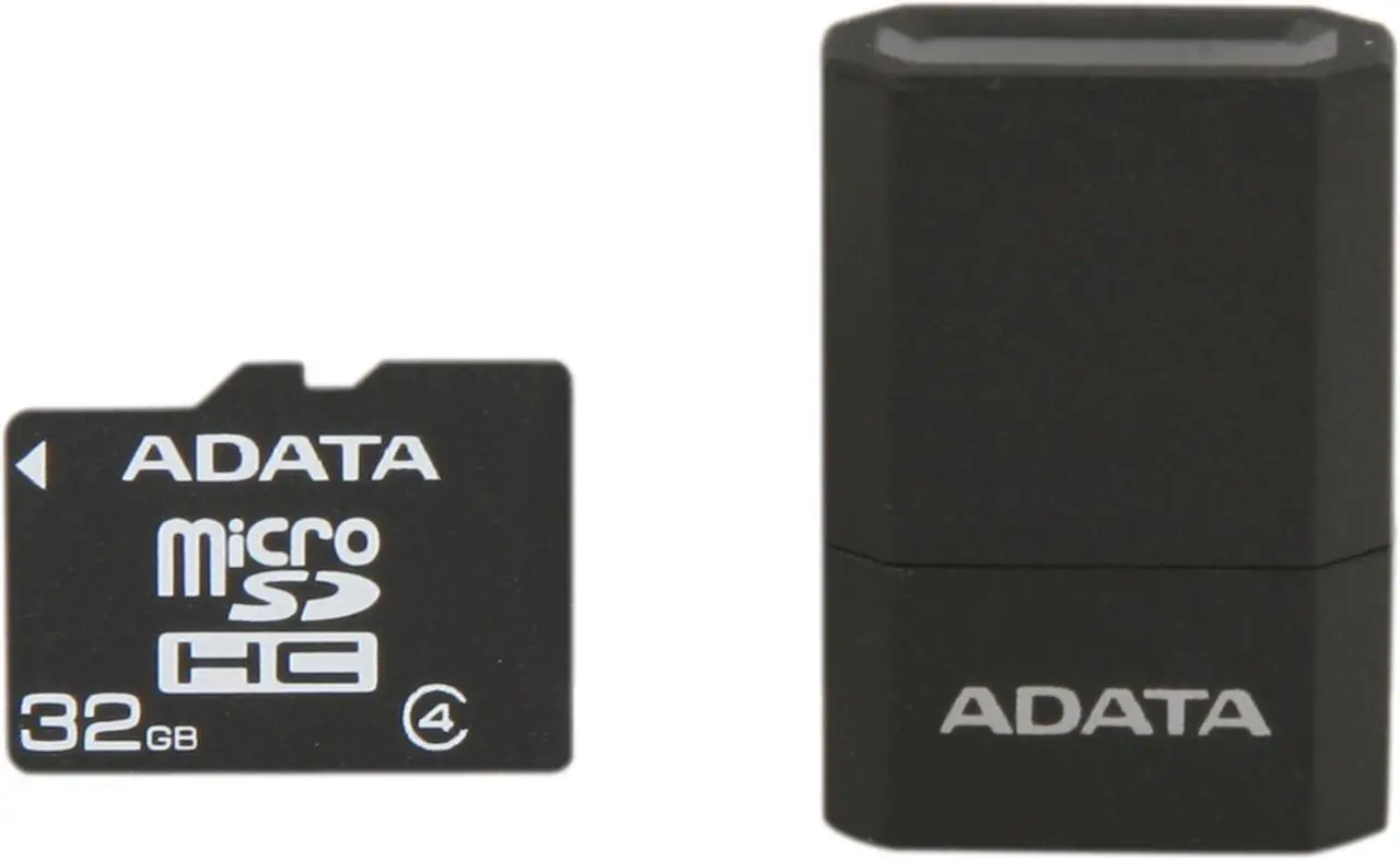 Main image of ADATA 32GB Class 4 Micro SDHC Flash Card with V3 USB Reader (Black/Blue) Model AUSDH32GCL4-RM3BKBL