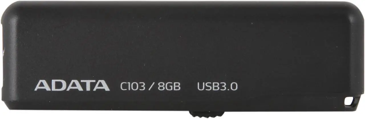 Alt view image 2 of 5 - ADATA Classic Series C103 8GB USB 3.0 Flash Drive (Black) AC103-8G-RBK