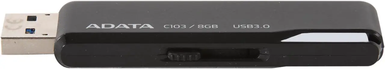 Alt view image 3 of 5 - ADATA Classic Series C103 8GB USB 3.0 Flash Drive (Black) AC103-8G-RBK