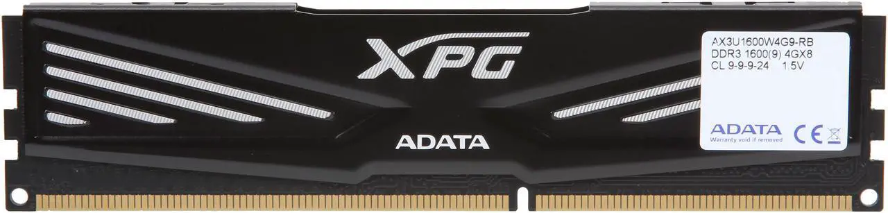 Alt view image 2 of 3 - XPG V1.0 4GB DDR3 1600 (PC3 12800) Desktop Memory Model AX3U1600W4G9-RB