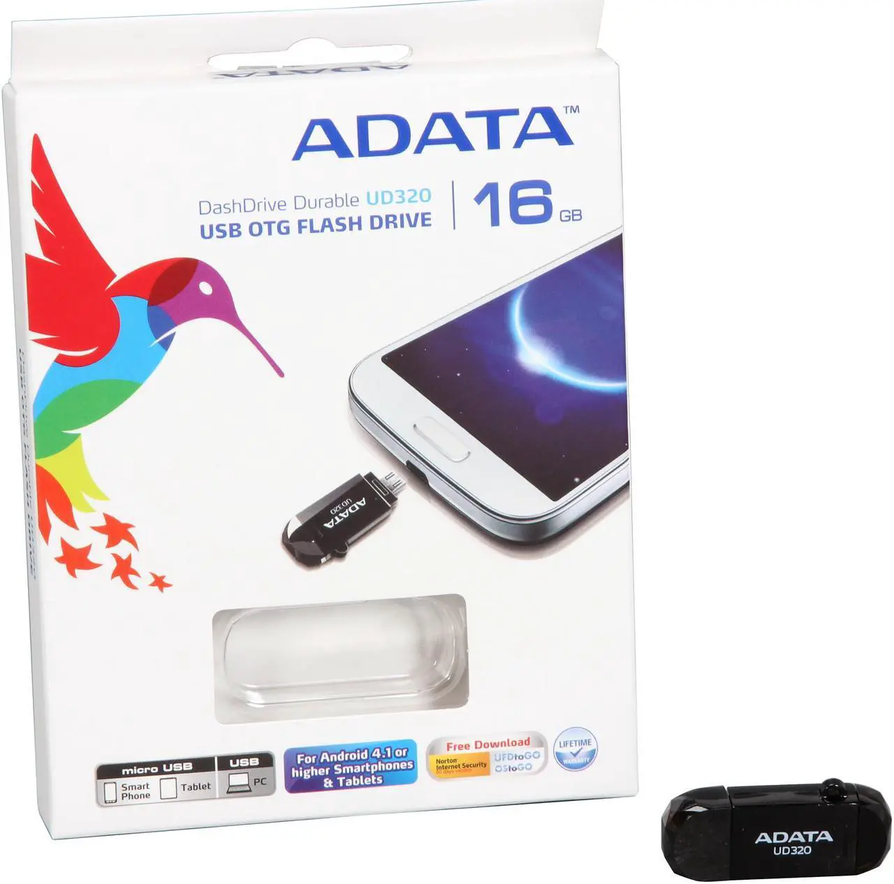 Alt view image 5 of 6 - ADATA DashDrive UD320 16GB USB 2.0 OTG Flash Drive AUD320-16G-CBK