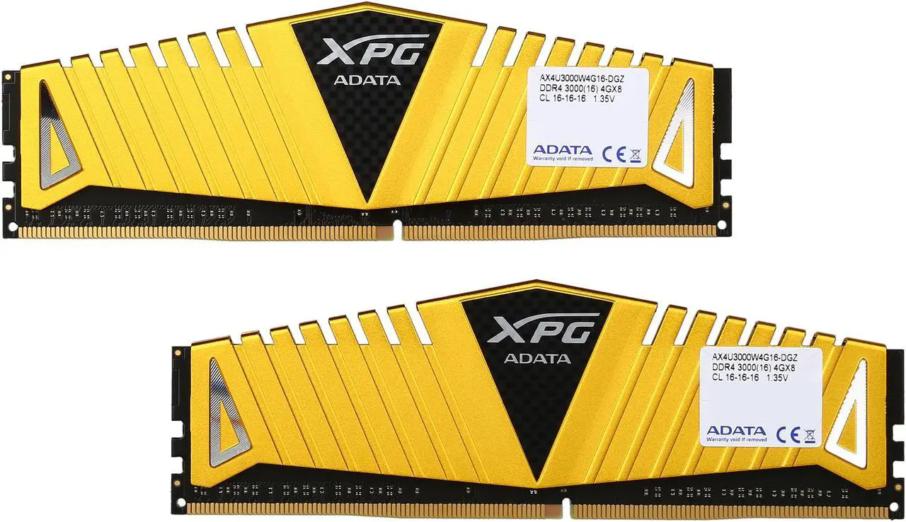 Main image of XPG Z1 8GB (2 x 4GB) DDR4 3000 (PC4 24000) Desktop Memory - Gold Edition Model AX4U3000W4G16-DGZ