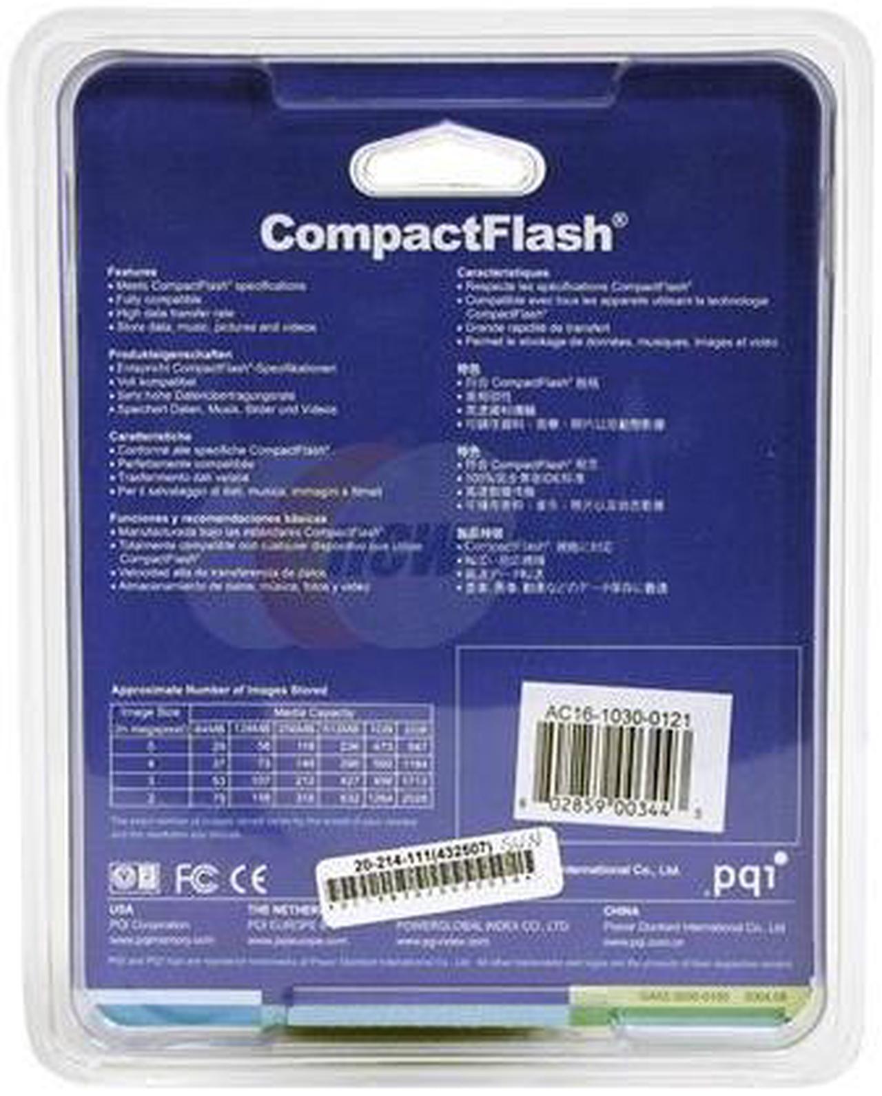 Alt view image 2 of 2 - PQI 1GB Compact Flash (CF) Flash Card Model AC16-1030-0121