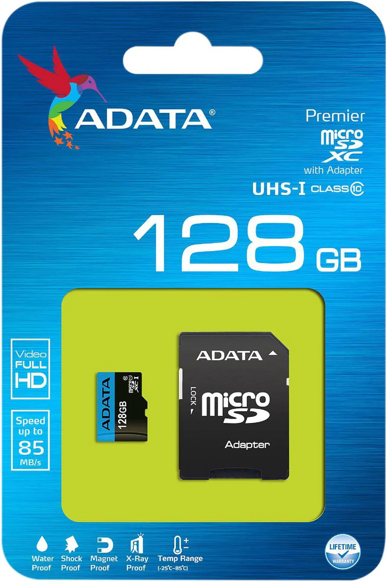 Alt view image 3 of 3 - ADATA 128GB Premier microSDXC UHS-I / Class 10 Memory Card with SD Adapter, Speed Up to 85MB/s (AUSDX128GUICL10 85-RA1)
