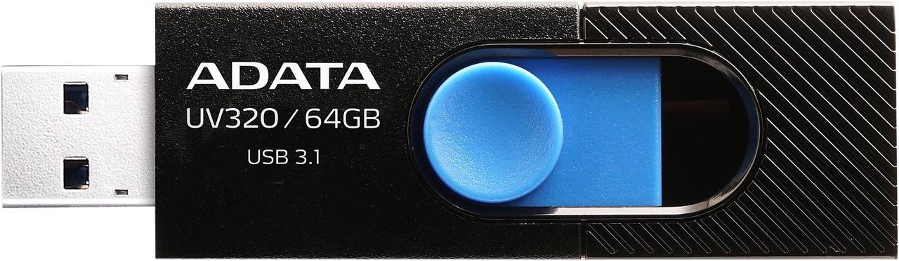 ADATA 64GB UV320 USB 3.1 Flash Drive (AUV320-64G-RBKBL)