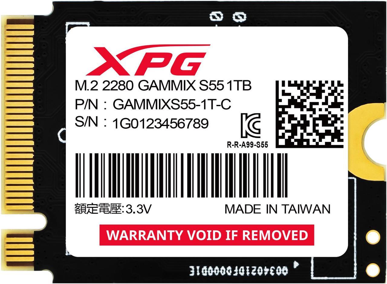 XPG GAMMIX S55 M.2 2230 1TB PCI-Express 4.0 x4 3D NAND SGAMMIXS55-1T-C