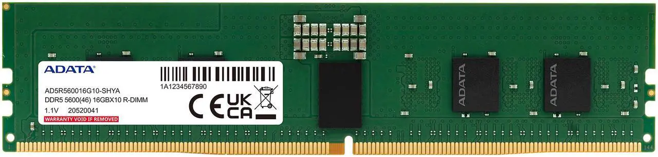 
ADATA DDR5 R-DIMM 16GB ECC 5600MHz CL46 RAM
