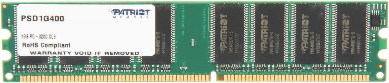 Patriot 1GB DDR 400 (PC 3200) Desktop Memory Model PSD1G400 - Newegg.com
