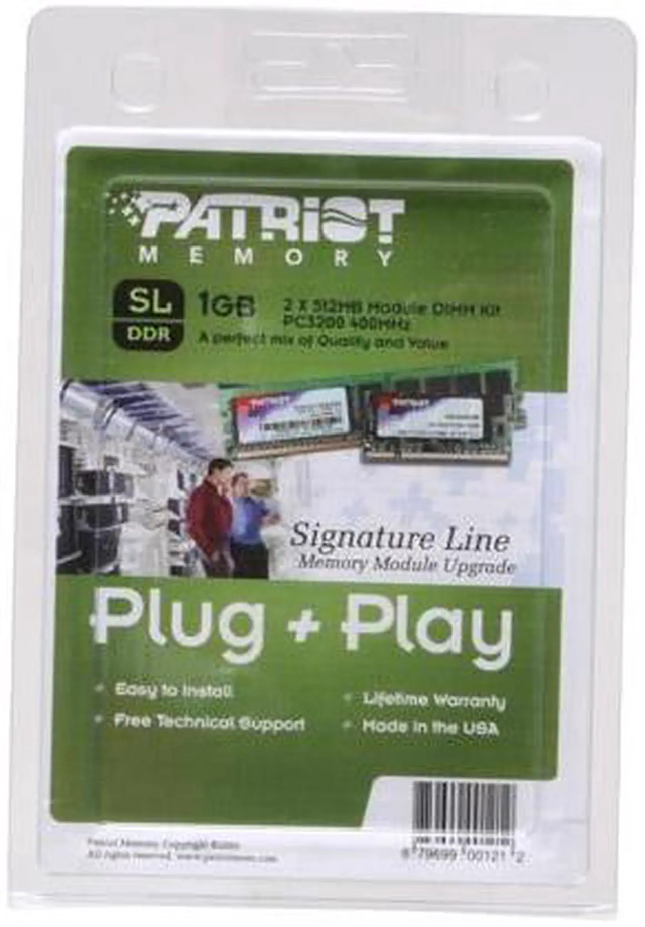 Alt view image 2 of 2 - Patriot Signature Series 1GB (2 x 512MB) DDR 400 (PC 3200) Dual Channel Kit System Memory Model PSD1G400KH