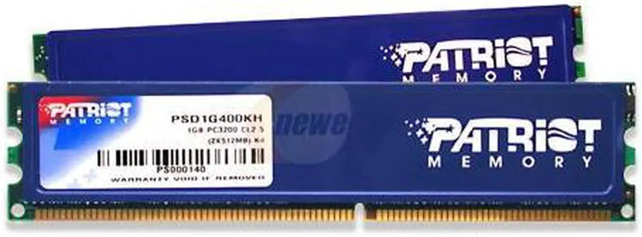 Main image of Patriot Signature Series 1GB (2 x 512MB) DDR 400 (PC 3200) Dual Channel Kit System Memory Model PSD1G400KH
