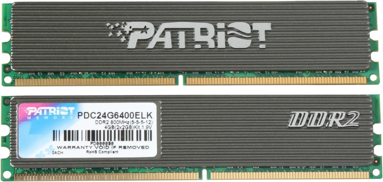 Alt view image 2 of 3 - Patriot Extreme Performance 4GB (2 x 2GB) DDR2 800 (PC2 6400) Dual Channel Kit Desktop Memory Model PDC24G6400ELK