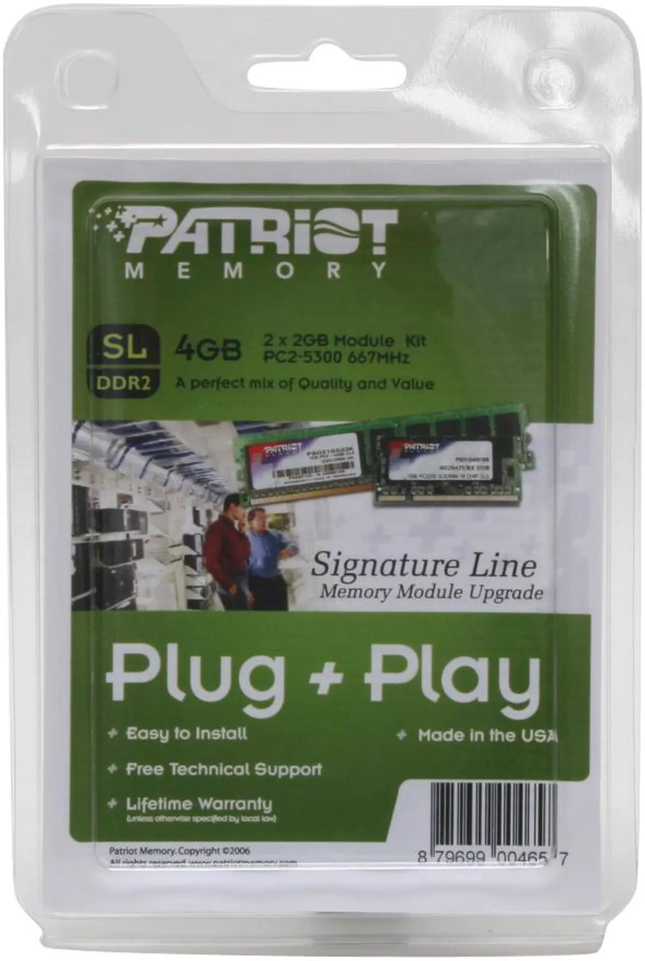 Alt view image 2 of 2 - Patriot 4GB (2 x 2GB) DDR2 667 (PC2 5300) Dual Channel Kit Desktop Memory Model PSD24G667KH