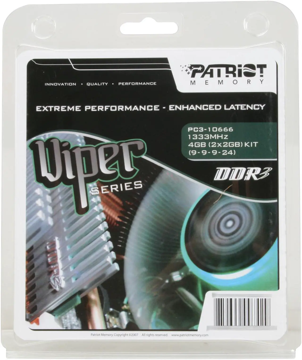 Alt view image 3 of 3 - Patriot Viper 4GB (2 x 2GB) DDR3 1333 (PC3 10666) Dual Channel Kit Desktop Memory Model PVS34G1333ELK