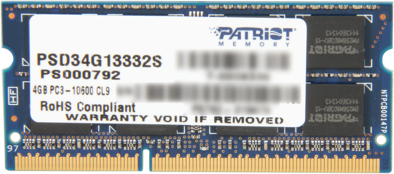 Patriot 8GB DDR3-1600 PSD38G1600L2S SODIMM PC3-12800 NON-ECC
