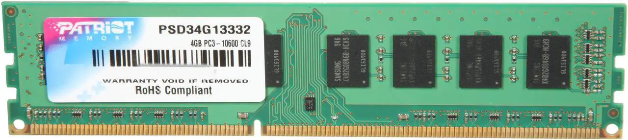 Main image of Patriot Signature 4GB 240-Pin PC RAM DDR3 1333 (PC3 10600) Desktop Memory Model PSD34G13332