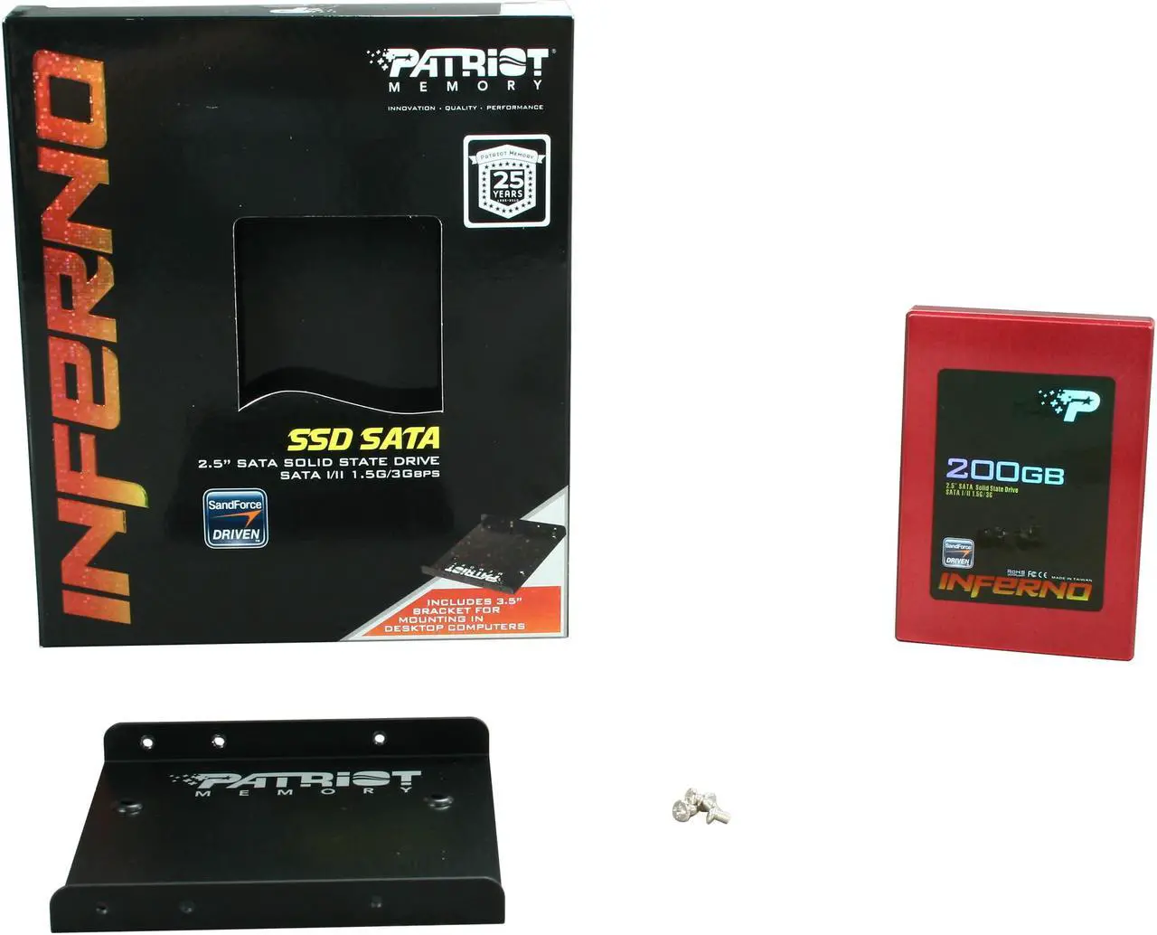 Alt view image 5 of 5 - Patriot Inferno 2.5" 200GB SATA II MLC Internal Solid State Drive (SSD) PI200GS25SSDR
