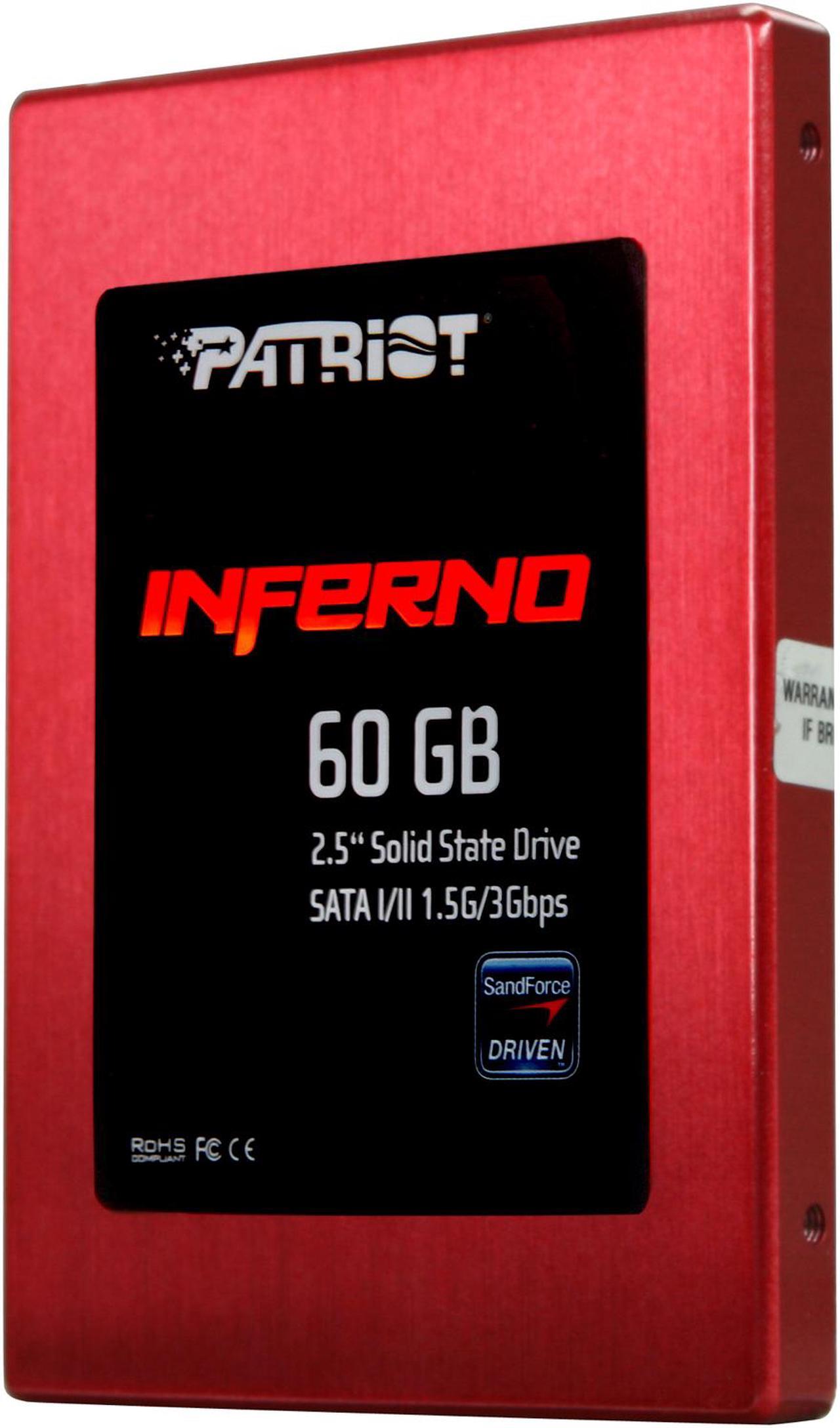 Patriot Inferno 2.5" 60GB SATA II MLC Internal Solid State Drive (SSD) PI60GS25SSDR