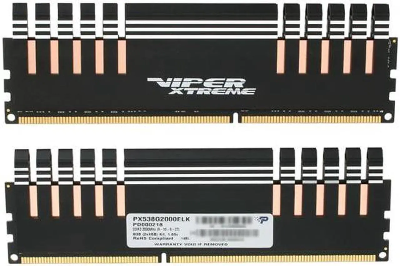 Alt view image 2 of 3 - Patriot Viper Xtreme 8GB (2 x 4GB) DDR3 2000 (PC3 16000) Desktop Memory Model PX538G2000ELK