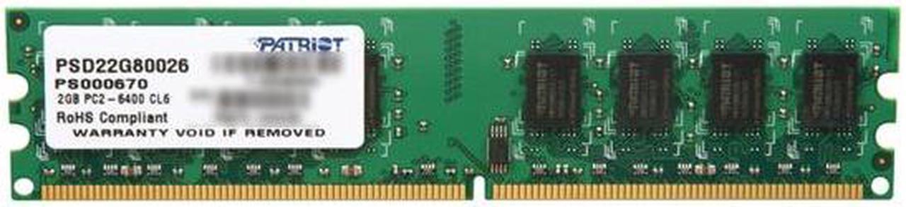 Patriot 2GB 240-Pin PC RAM DDR2 800 (PC2 6400) Desktop Memory Model PSD22G80026