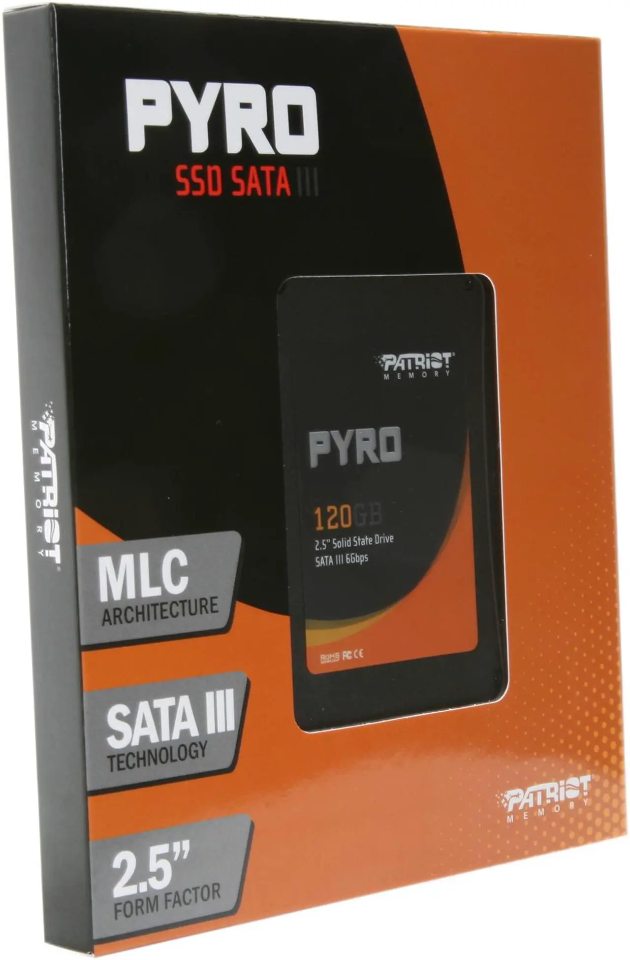 Alt view image 2 of 7 - Patriot Pyro 2.5" 120GB SATA III MLC Internal Solid State Drive (SSD) PP120GS25SSDR